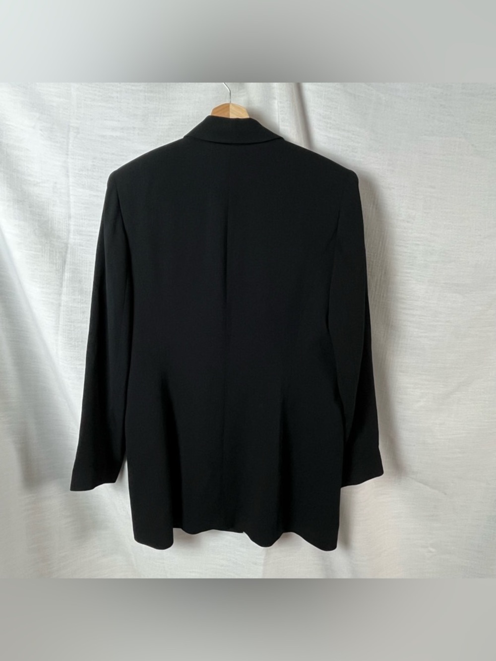 Vintage 90s Alex Garfield Black Long Blazer Jacket Textured Women’s 12 - Picture 5 of 6